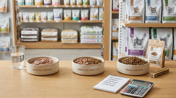 Mokra ali suha hrana za mačke? Prednosti, slabosti in hibridni pristop