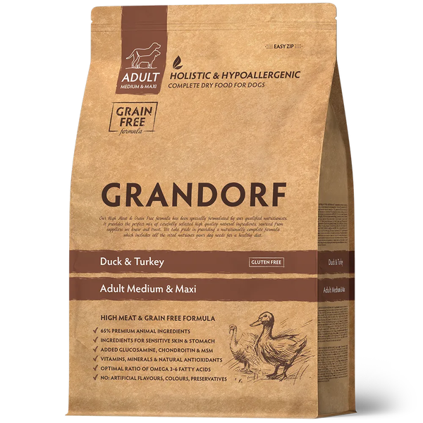 grandorf duck a turkey - za odrasle pse srednjih in velikih pasem - raca a puran