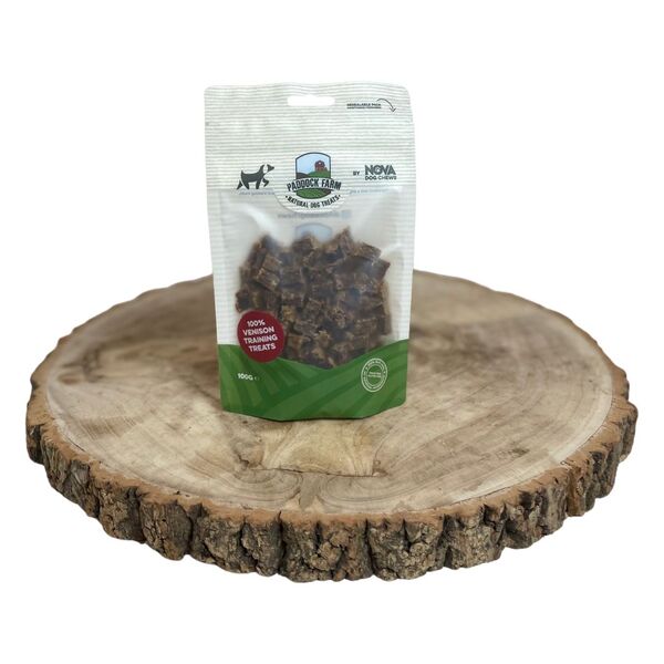 paddock farm venison training treats - naravni pasji priboljski - 100  divjacina