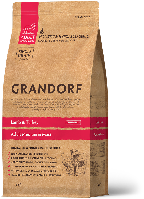 grandorf lamb a turkey - za odrasle pse srednjih in velikih pasem - jagnjetina a puran