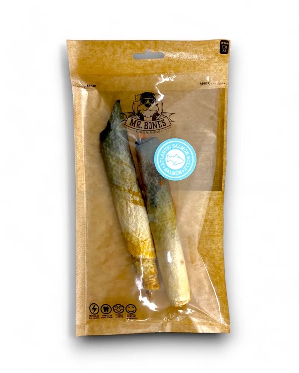 mr bones atlantic salmon rolls - dentalne palcke za psa - 100  losos